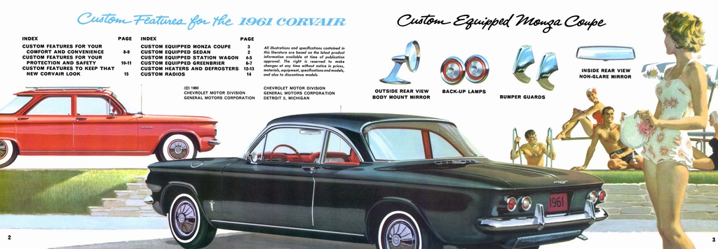 1961 Chevrolet Corvair Accessories Booklet Page 8
